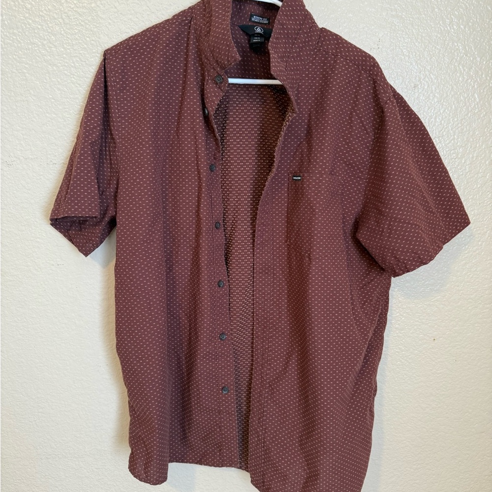 Volcom Maroon Short Sleeve Shirt